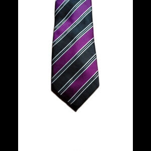 Donald J Trump Purple Black Striped Silk Tie